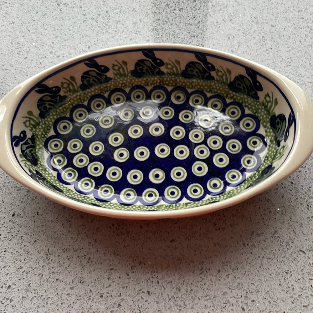 Easter Oval Bowl Boleslawiec Pottery